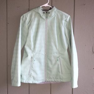 ZeroXposur Mint Green Chevron Print Raincoat Small